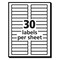 Avery 0.66 in. x 3.44 in. Permanent TrueBlock File Folder Labels with Sure Feed Technology - White (30/Sheet, 50 Sheets/Box)